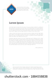 Vector A4 memorandum polygonal design template.