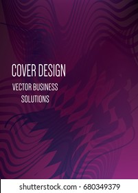 Vector A4 modern cover design. Futuristic neon colored geometric glitch background, hipster pattern.3d purple, pink glow poster template with abstract liquid stroke shapes, 80s memphis geometric style