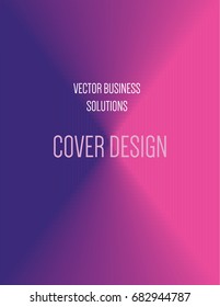 Vector A4 modern gradient cover design. Futuristic neon colored geometric glitch background, hipster pattern. Purple, pink glow poster template with abstract stroke shapes, 80s memphis geometric style