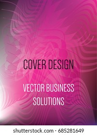 Vector A4 modern gradient cover design. Futuristic neon colored geometric glitch background, hipster pattern. Purple, pink glow poster template with abstract stroke shapes, 80s memphis geometric style