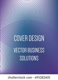 Vector A4 modern gradient minimal cover design. Futuristic neon colored geometric glitch background, hipster pattern. Purple, blue glow poster template with abstract stroke shapes, 80s geometric style