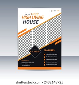 vector a4  open house, luxury, real estate  company  advertising business flyer brochure 
design template