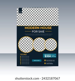 vector a4  open house, luxury, real estate  company  advertising business flyer brochure 
design template