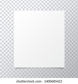 Vector A4 paper with shadows on transparent background. Vector