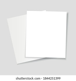 Vector A4 paper with shadows on a transparent background.