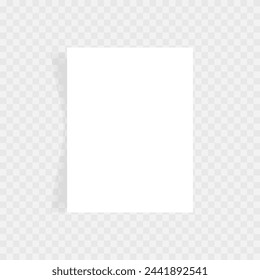 Papel A4 vectorial con sombras sobre un fondo transparente