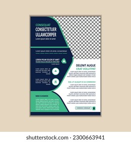 Vector A4 Size Corporate Business Flyer Design Template with bleed.