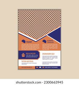 Vector A4 Size Corporate Business Flyer Design Template with bleed.