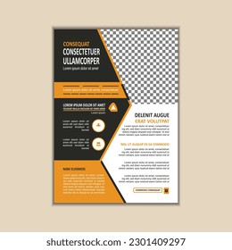 Vector A4 Size Corporate Business Flyer Design Template with bleed.