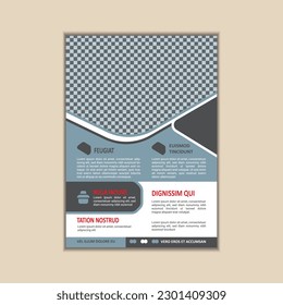 Vector A4 Size Corporate Business Flyer Design Template with bleed.
