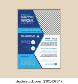 Vector A4 Size Corporate Business Flyer Design Template with bleed.
