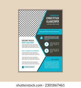 Vector A4 Size Corporate Business Flyer Design Template with bleed.