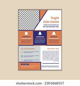 Vector A4 Size Corporate Business Flyer Design Template with bleed.