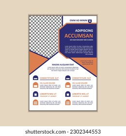Plantilla de diseño de volante de negocios de tamaño Vector A4 con sangrado.