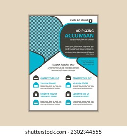 Vector A4 Size Corporate Business Flyer Design Template with bleed.
