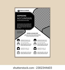 Vector A4 Size Corporate Business Flyer Design Template with bleed.