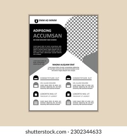 Plantilla de diseño de volante de negocios de tamaño Vector A4 con sangrado.