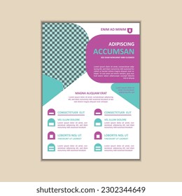 Vector A4 Size Corporate Business Flyer Design Template with bleed.
