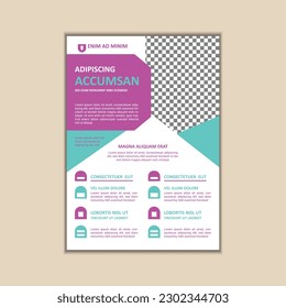 Vector A4 Size Corporate Business Flyer Design Template with bleed.