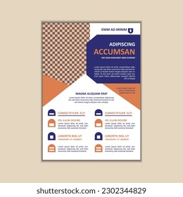 Vector A4 Size Corporate Business Flyer Design Template with bleed.