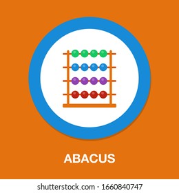 Vector Abacus Icon, School & Mathematics Education Icon