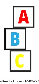 vector ABC building blocks on white background