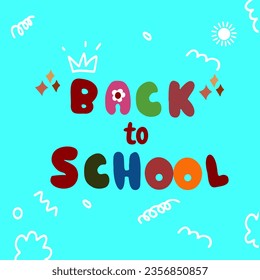 vector about back to school, on a blue background.