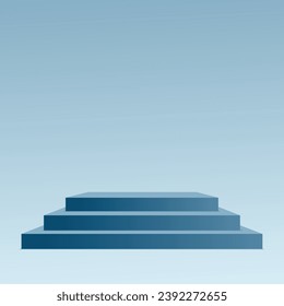 Vektorgrafik über das blaue Winterpodest, Vektorgrafik