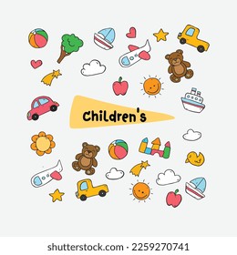 Vector about Childrens day elements