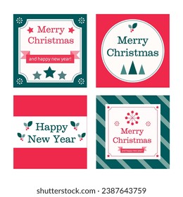 Vector sobre la colección de tarjetas de Navidad