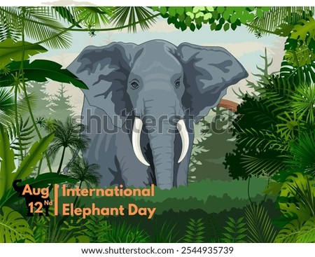 vector about commemorating international elephant day which is held every 12 August every year.