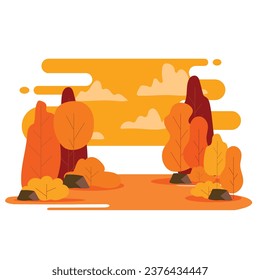 Vector about Flat autumn background