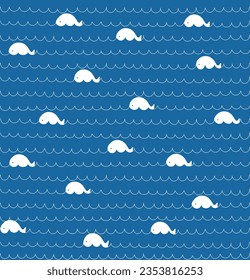 Vector sobre el fondo de patrón de ballena sin soldadura para tela, textil, impresión, fondo y papel tapiz decorativo