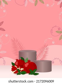 Vector sobre fondo pastel con un podio de producto.Diseño de plataforma de mockup