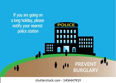 Vector about preventing burglary during long holidays