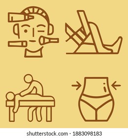 vector about a series of treatments consisting of full body massage therapy, body scrub, whitening mask, music therapy, aromatherapy, aromatherapy milk bath