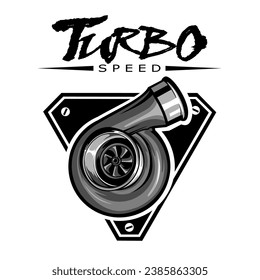 Vector about Turbo custom performance auto logo inspiration automotive sport vintage icons.