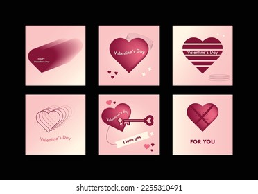 Vector about Valentine card collection.