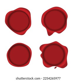 Vector about Wax stamp set of realistic 3d images