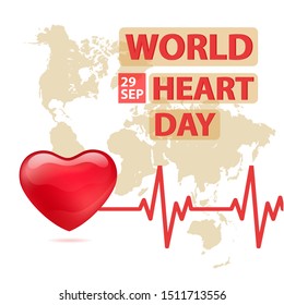 Vector Above To Warn World Heart Day In 29 September