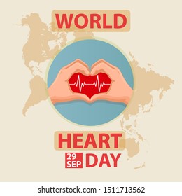 Vector Above To Warn World Heart Day In 29 September