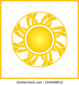 Vector absatract yellow sun symbol.