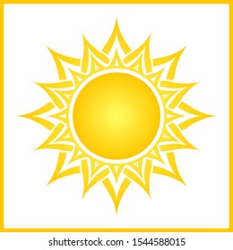Vector absatract yellow sun symbol.