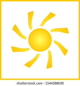 Vector absatract yellow sun symbol.