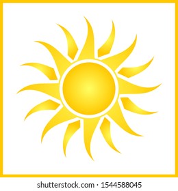 Vector absatract yellow sun symbol.