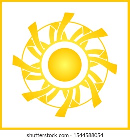 Vector absatract yellow sun symbol.