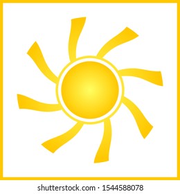Vector absatract yellow sun symbol.