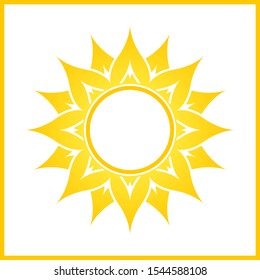 Vector absatract yellow sun symbol.