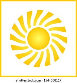 Vector absatract yellow sun symbol.