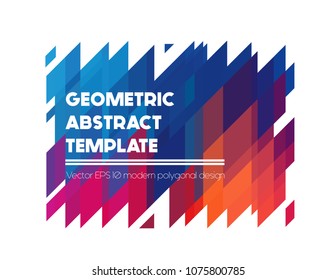 Formas geométricas abstractas vectoriales, banderín polígonal en colores brillantes